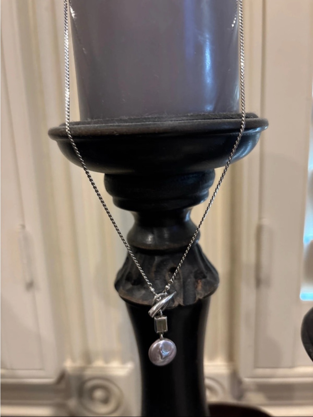 Chan Luu Silver Pearl Drop Necklace